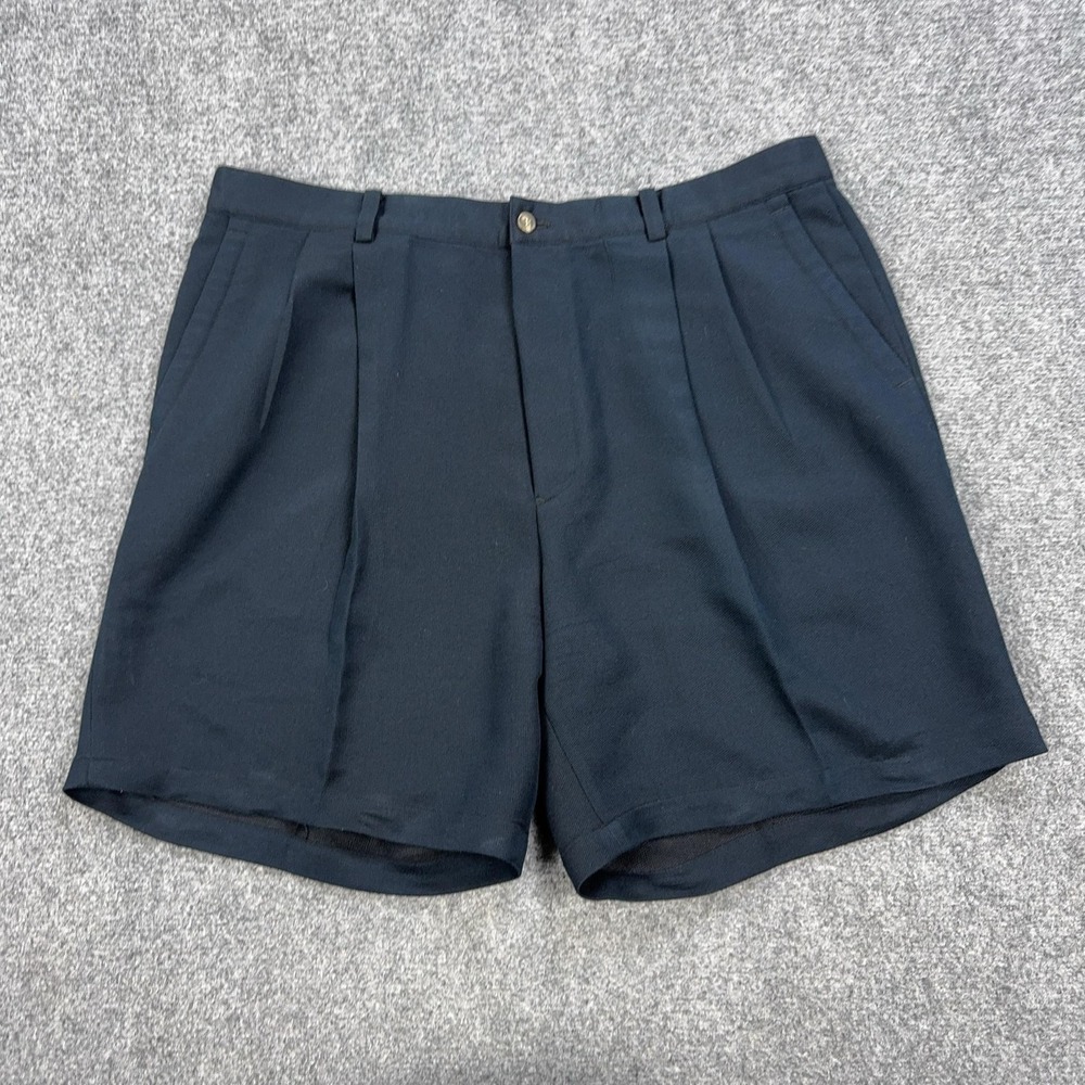 Greg Norman Shorts Mens 40 Blue Rayon Polyester Bermuda Chino 9 Inseam Casual